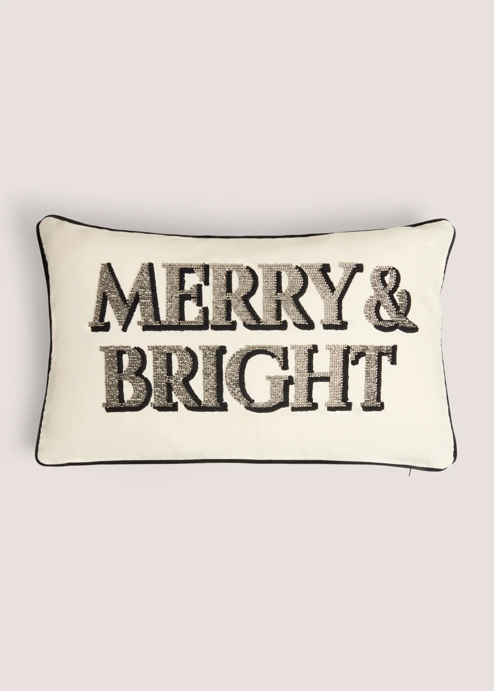 Cream & Black Merry & Bright Cushion Image 1