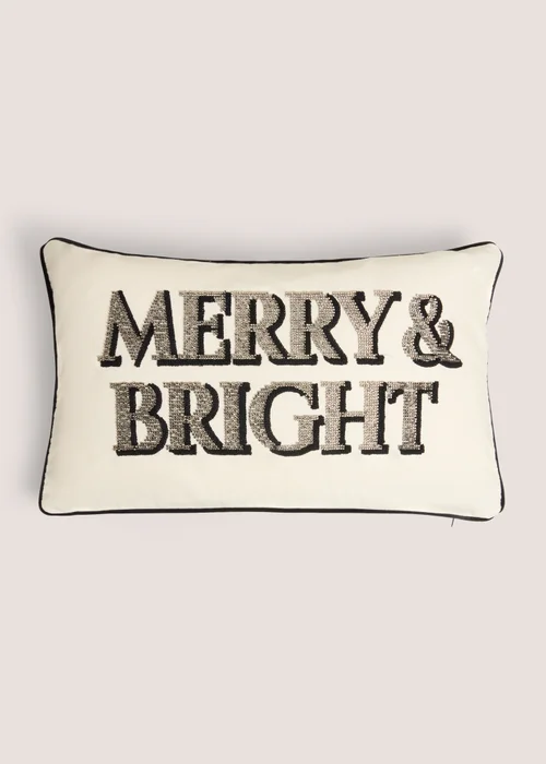 Cream & Black Merry & Bright Cushion Image 1