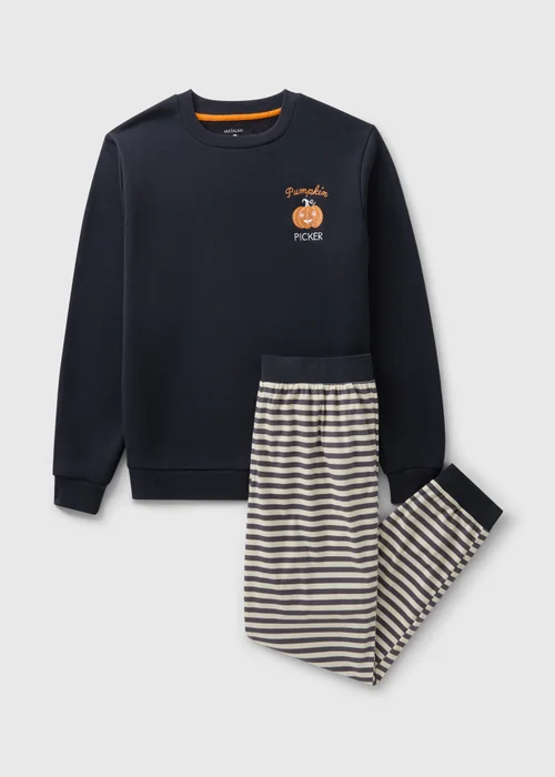 Navy Pumpkin Picker Matching Family Pyjama Set - Extra small Image 3