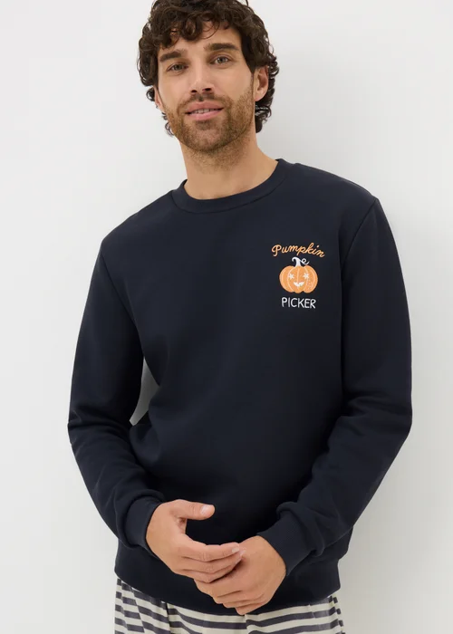 Navy Pumpkin Picker Matching Family Pyjama Set - Extra small Image 2