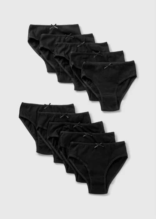 10 Pack Girls Black Knickers (2-13yrs) - 2-3 Yrs Image 1