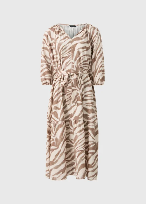 Brown Zeba Print Belted Midaxi Dress - 8 Image 2