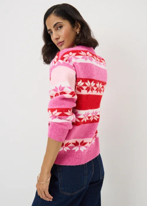 Pink Merry Jolly & Bright Christmas Jumper - XS Image 3