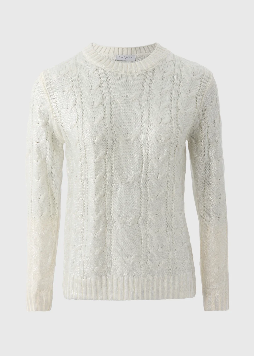 Cream Cable Foil Knit Jumper - S Image 4