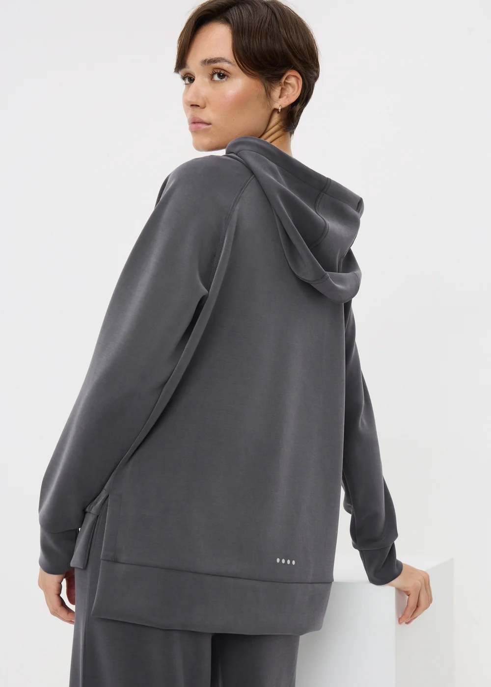 Grey Longline Hoodie - L Image 2