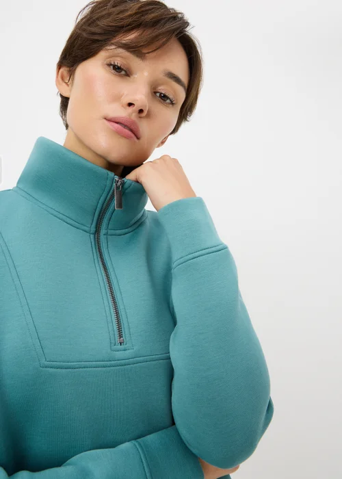Arctic Blue Half Zip Scuba Sweatshirt - L Image 3