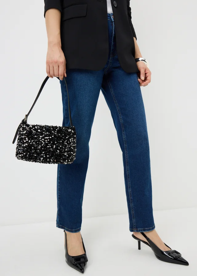 Silver Sequin Shoulder Bag