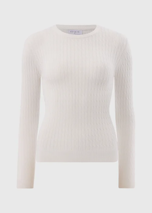 Cream Knitted Baby Cable Jumper - 24 Image 4