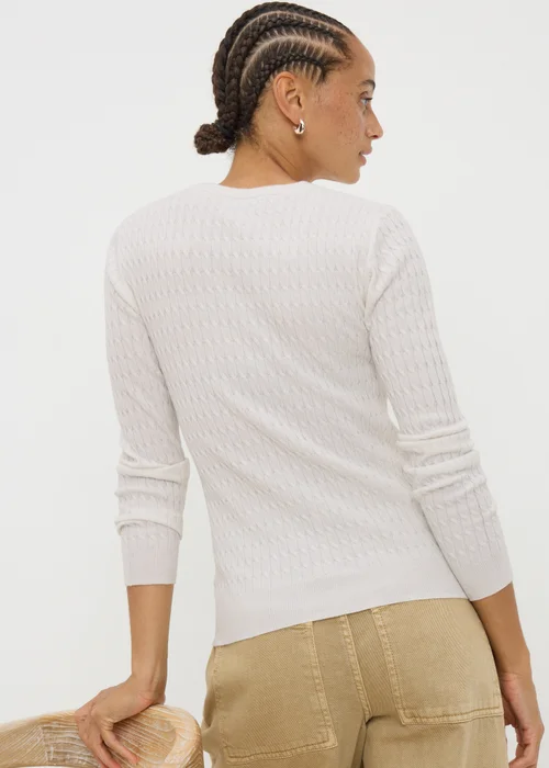 Cream Knitted Baby Cable Jumper - 24 Image 3
