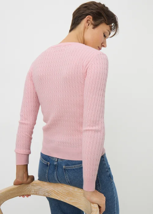 Pale Pink Baby Cable Jumper - 8 Image 3