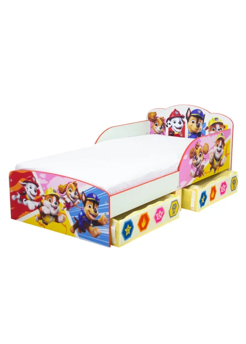 Paw Patrol Badges Toddler Bed with Storage - One Size Image 1