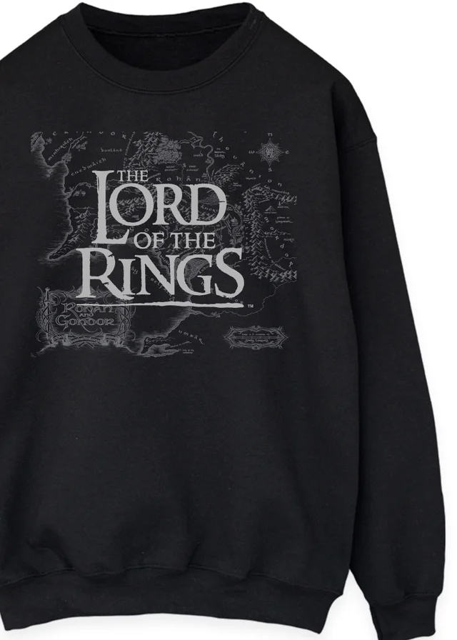 Spiral Galaxy Lord Of The Rings Map Black Sweatshirt