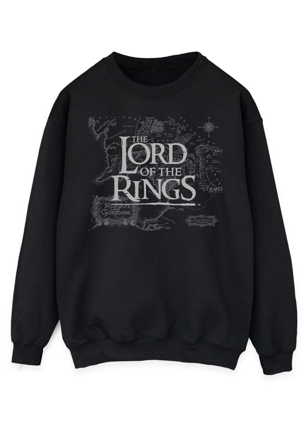 Spiral Galaxy Lord Of The Rings Map Black Sweatshirt - 5XL Image 1