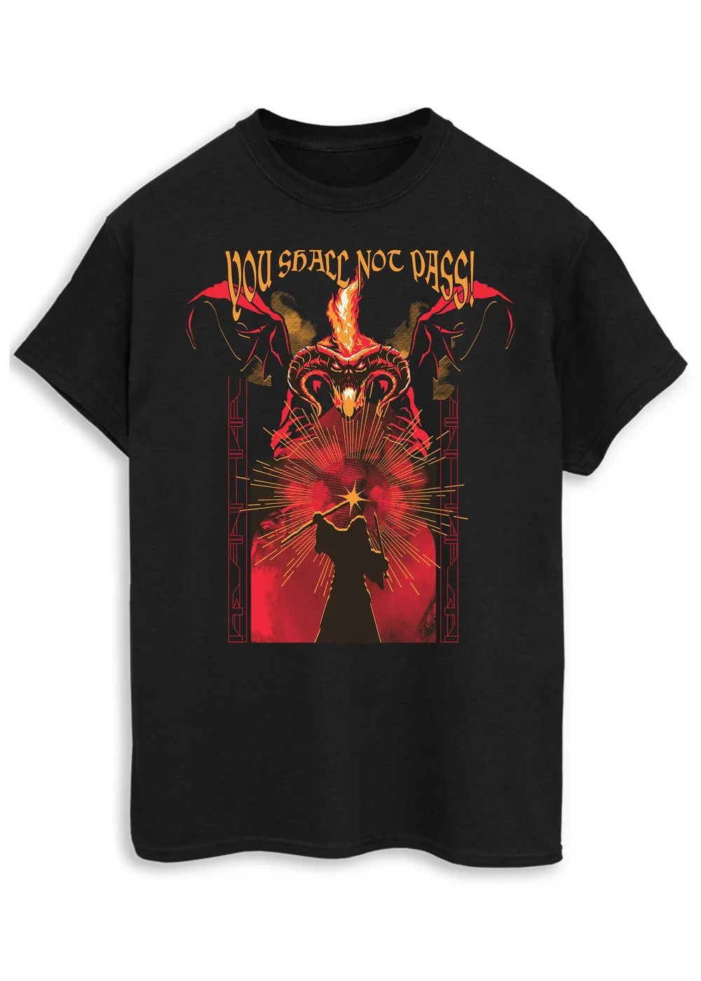 Spiral Galaxy Lord Of The Rings You Shall Not Pass Black T-Shirt - Small Image 1