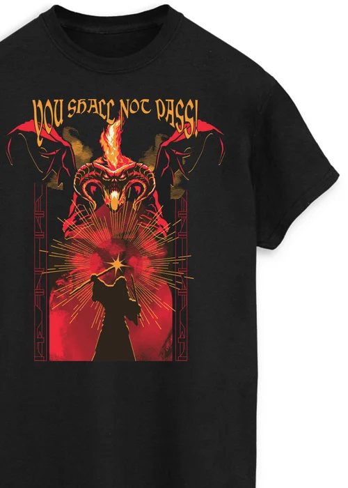 Spiral Galaxy Lord Of The Rings You Shall Not Pass Black T-Shirt - Small Image 2