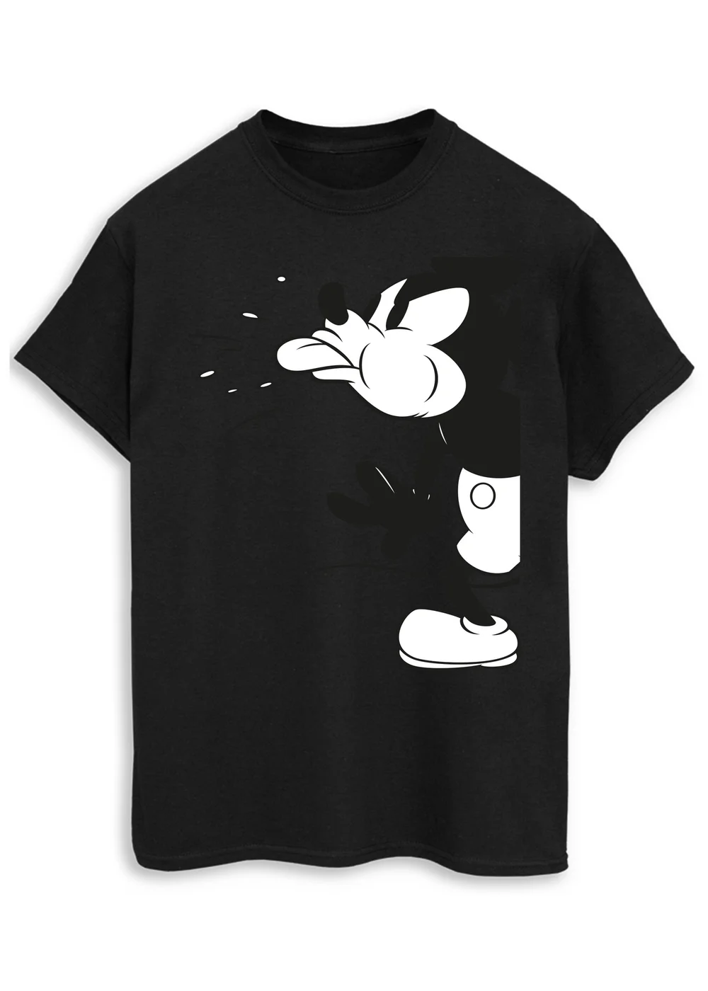 Spiral Galaxy Disney Mickey Mouse Split Black T-Shirt - M Image 1