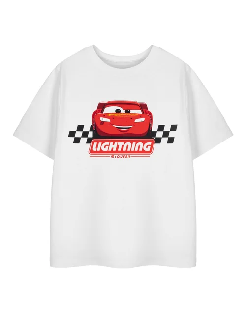 Disney White Cars Lightning McQueen Kids T-Shirt (3-14 Years) - 11-12 Yrs Image 1