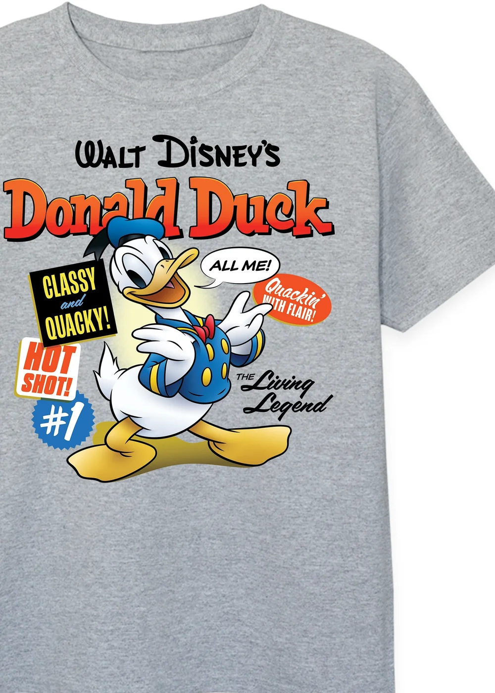Ada & Ted Disney Donald Duck Comic Cover Kids Heather Grey T-Shirt (3-13 Years) - 9-11 Yrs Image 2