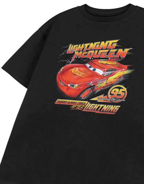 Disney Black Cars Always After Lightning Kids T-Shirt (3-14 Years) - 7-8 Yrs Image 5