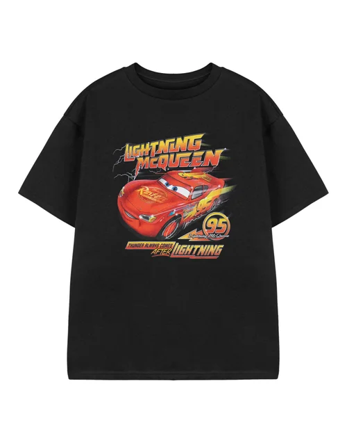 Disney Black Cars Always After Lightning Kids T-Shirt (3-14 Years) - 7-8 Yrs Image 1