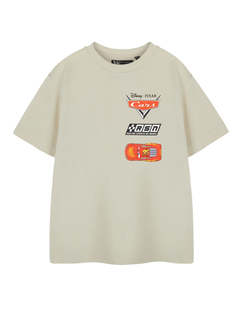 Disney Beige Cars Racing Sports Network Kids T-Shirt (3-14 Years) - 13-14 Yrs Image 1