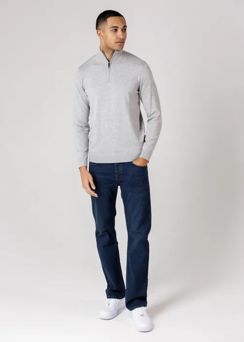 French Connection Light Grey 1/2 Zip Knitted Jumper - S Image 4
