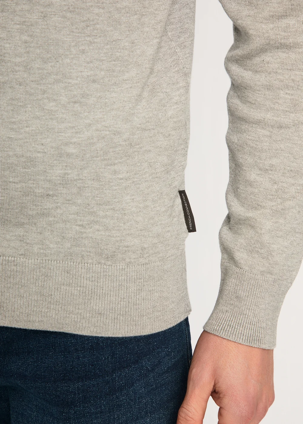 French Connection Light Grey 1/2 Zip Knitted Jumper - S Image 5