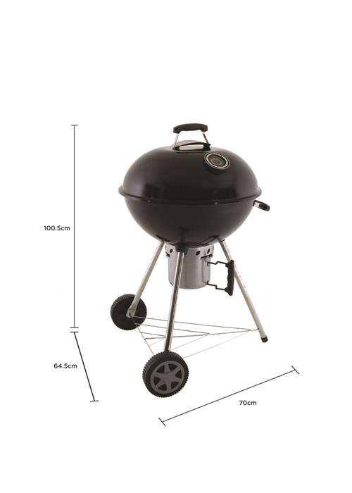 Charles Bentley Premium Charcoal Kettle BBQ Enamel Coated Steel Black - One Size Image 4