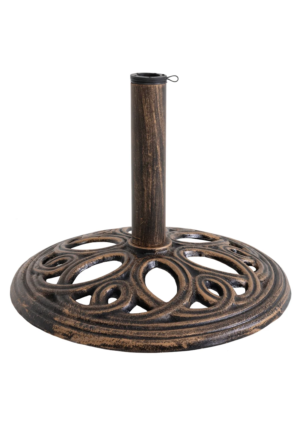 Charles Bentley Cast Iron Round Patio Umbrella Parasol Base Stand Bronze - One Size Image 4