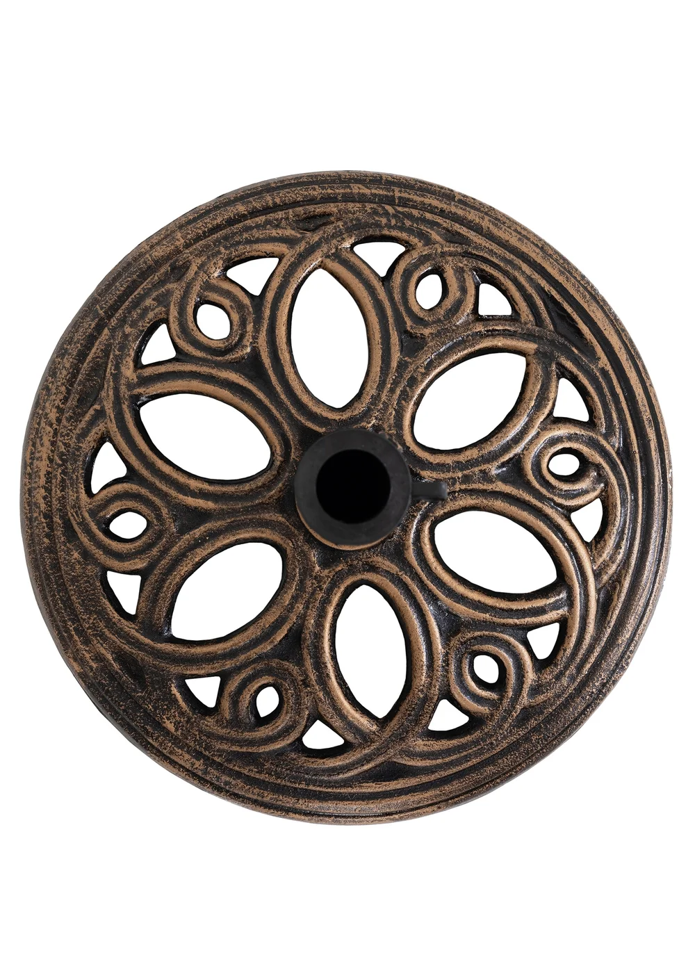 Charles Bentley Cast Iron Round Patio Umbrella Parasol Base Stand Bronze - One Size Image 5