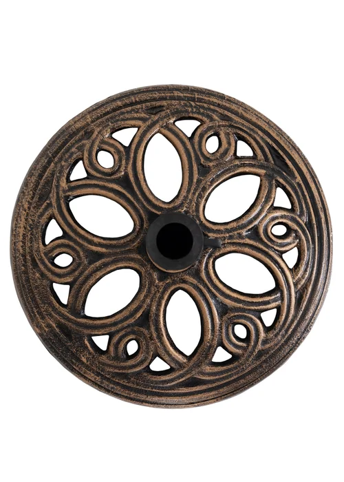 Charles Bentley Cast Iron Round Patio Umbrella Parasol Base Stand Bronze - One Size Image 5