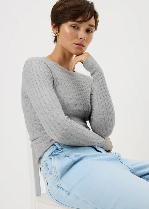 Light Grey Baby Cable Jumper - 26 Image 1