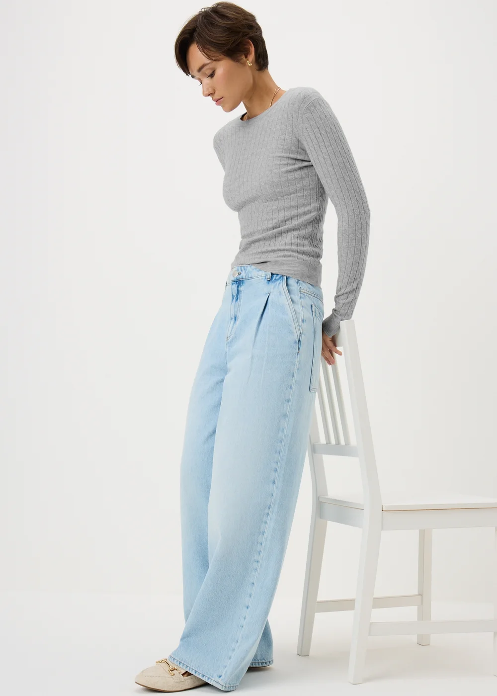 Light Grey Baby Cable Jumper - 26 Image 2