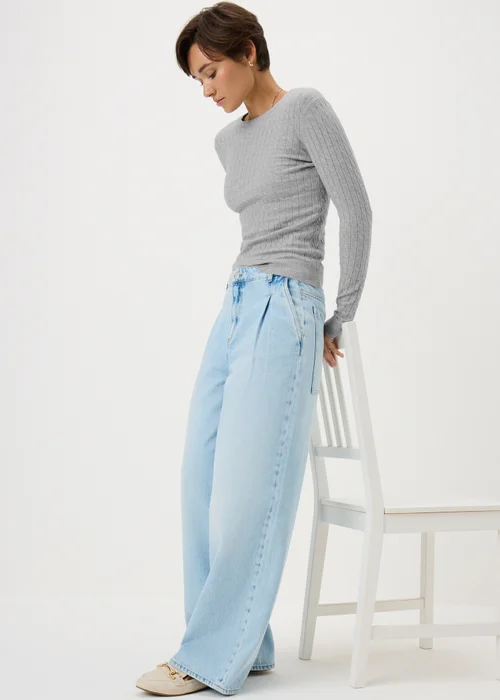 Light Grey Baby Cable Jumper - 26 Image 2