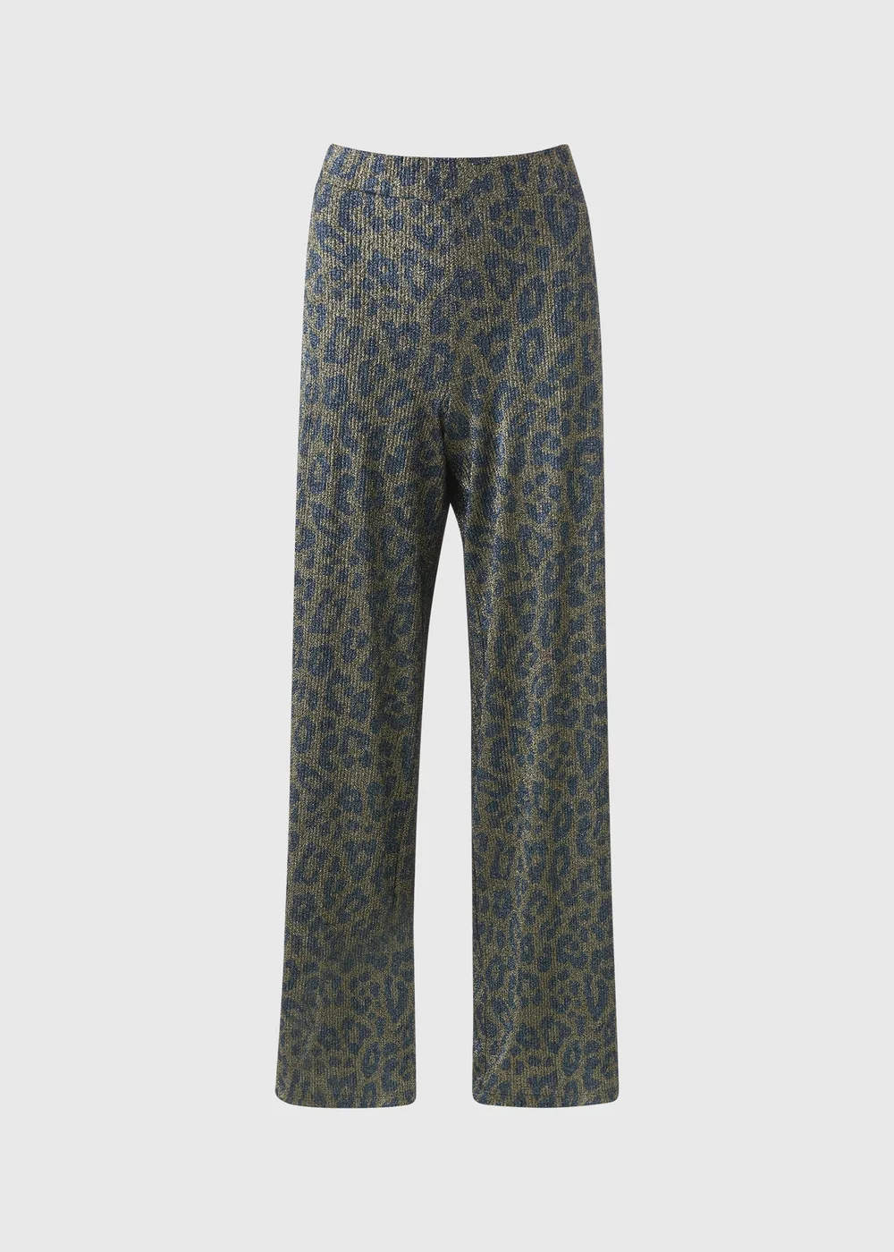 Gold Glitter Leopard Co Ord Trousers - 22/L31 Image 4