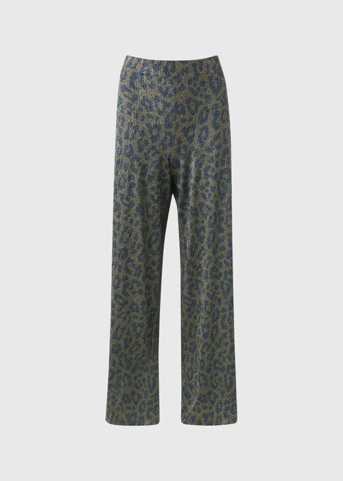 Gold Glitter Leopard Co Ord Trousers - 22/L31 Image 4