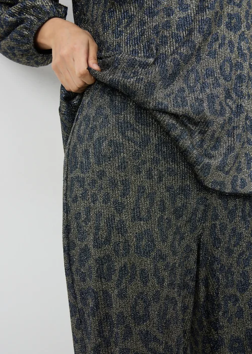 Gold Glitter Leopard Co Ord Trousers - 22/L31 Image 3