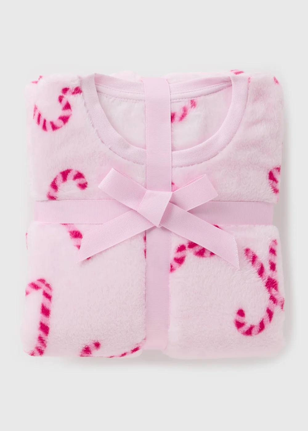 Girls Pink Christmas Candy Cane Pyjama Set (7-13yrs) - Age 7 Years Image 2