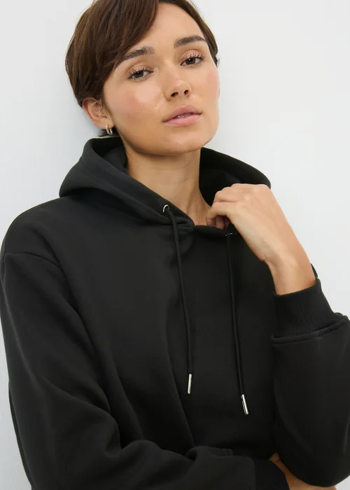 Black Longline Hoodie - S Image 3