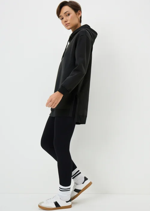 Black Longline Hoodie - S Image 2