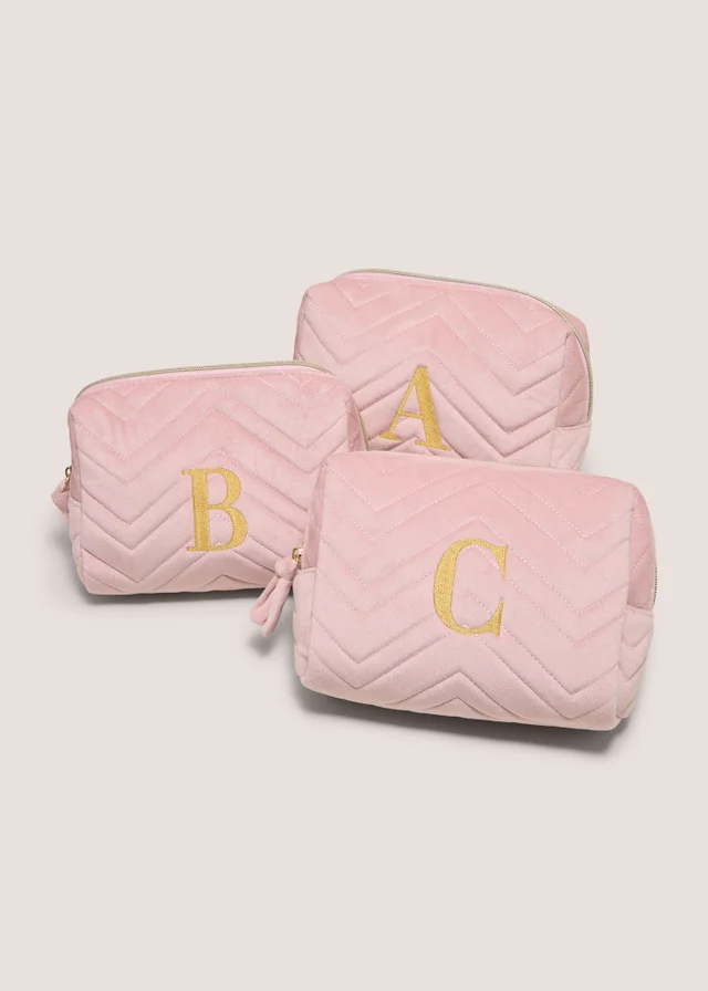 Pink Alphabet Makeup Bag