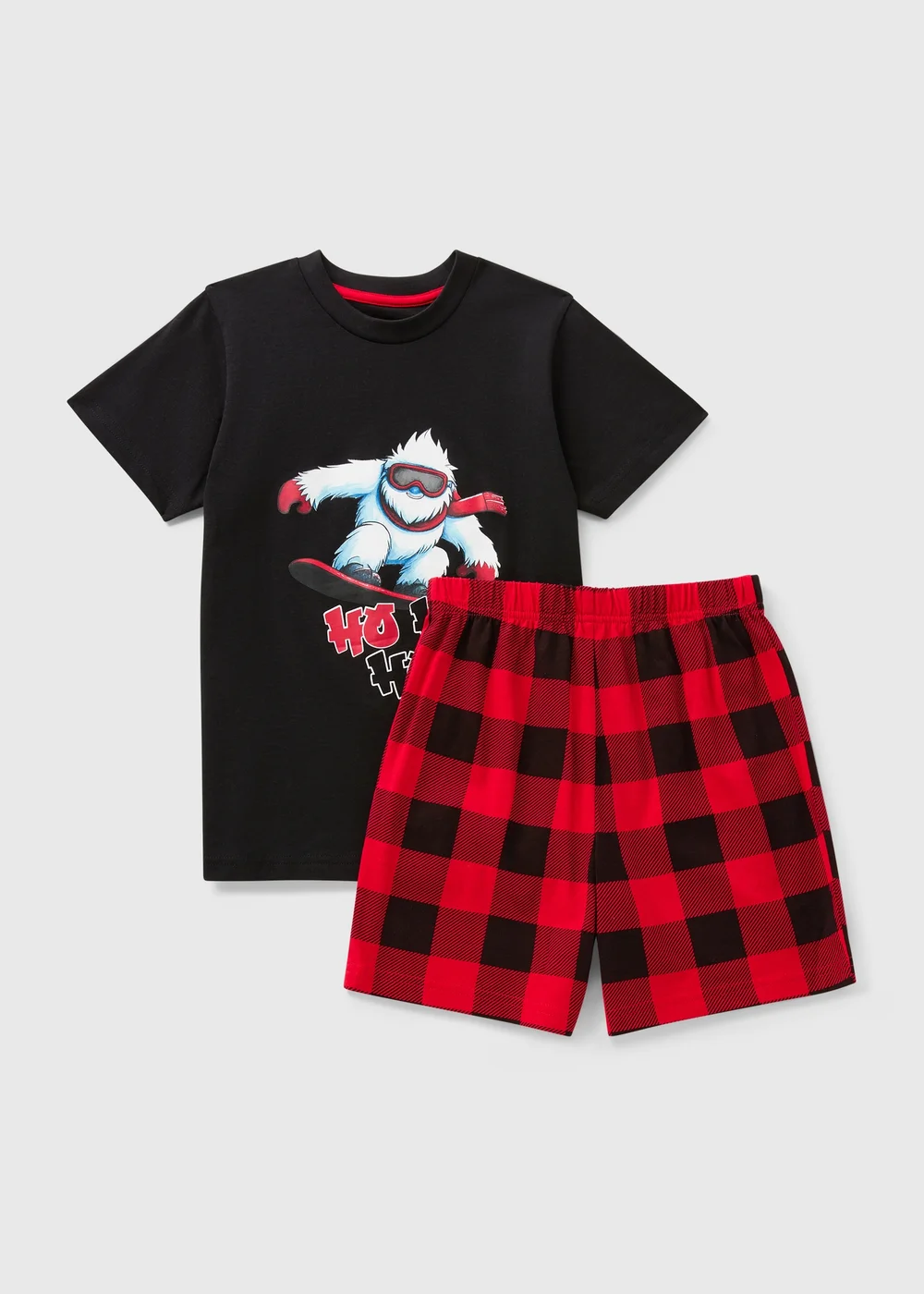 Boys Black Checked Christmas Pyjamas (7-13yrs) - Age 7 Years Image 1