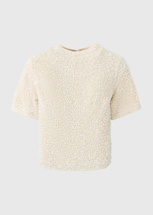 Et Vous Cream Sequin T-Shirt - 12 Image 4