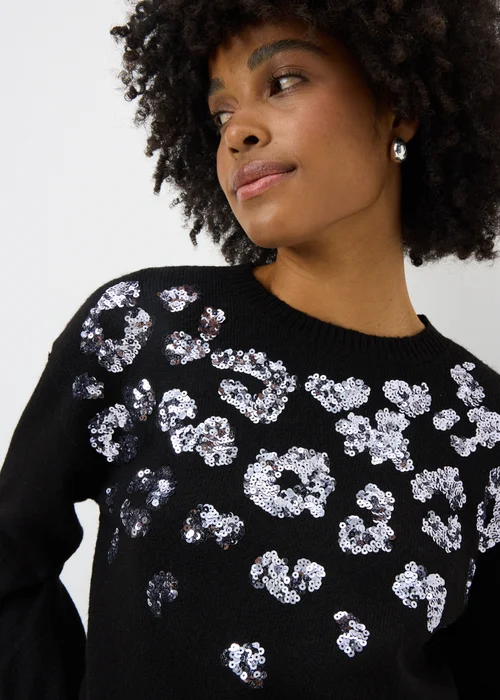 Black Animal Sequin Jumper - XS Image 2