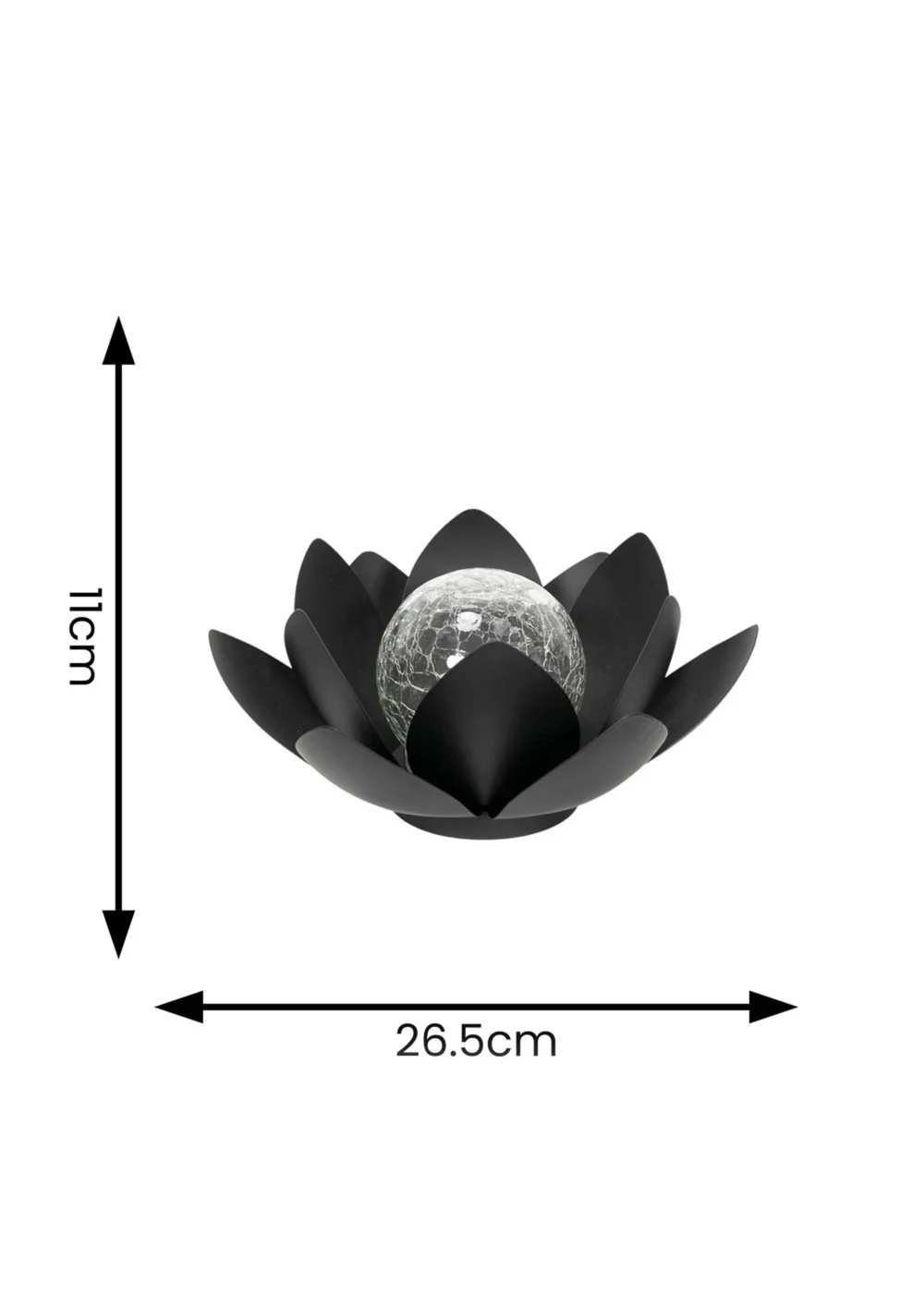 ValueLights Solar Black Waterlily Lotus Flower Garden Light With Integrated LED's (11cm x 26.5cm x 26.5cm) - One Size Image 4