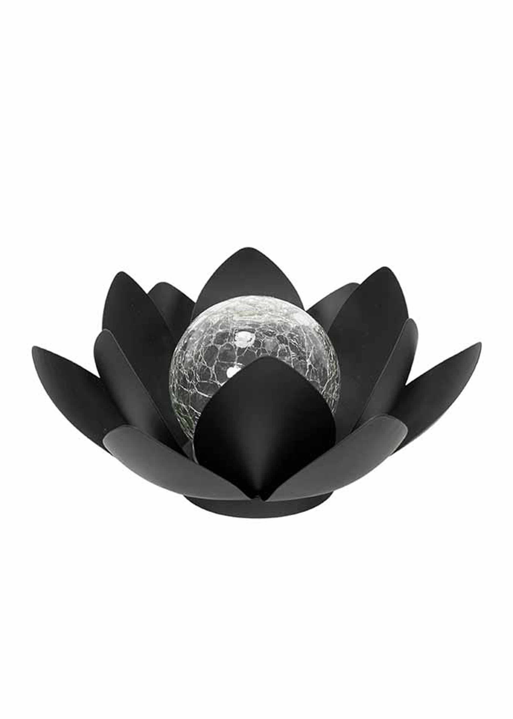 ValueLights Solar Black Waterlily Lotus Flower Garden Light With Integrated LED's (11cm x 26.5cm x 26.5cm) - One Size Image 2