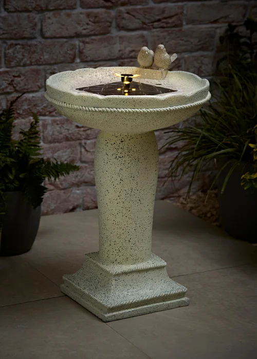 ValueLights Solar Bird Bath Water Fountain Garden Feature - One Size Image 1