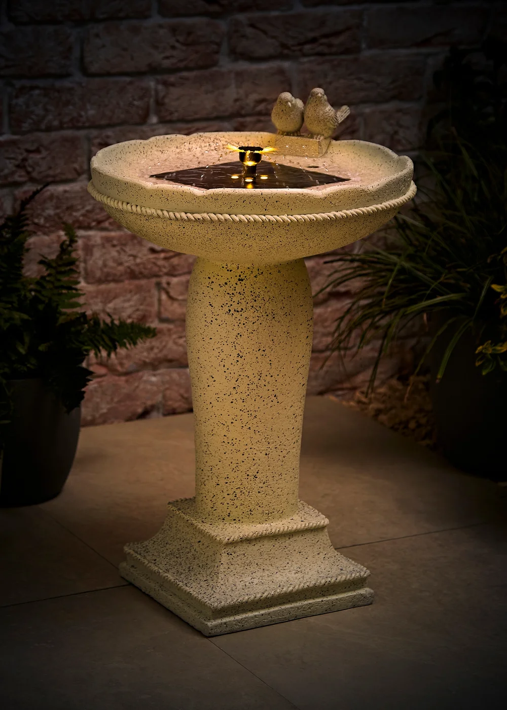 ValueLights Solar Bird Bath Water Fountain Garden Feature - One Size Image 2