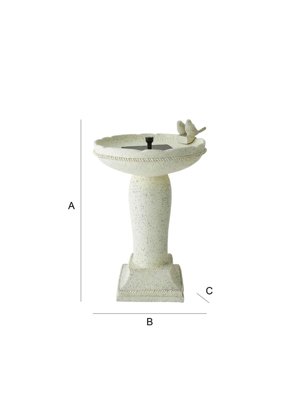 ValueLights Solar Bird Bath Water Fountain Garden Feature - One Size Image 5