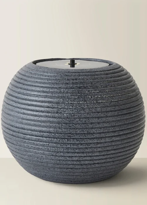 ValueLights Solar Round Ribbed Water Fountain - One Size Image 3
